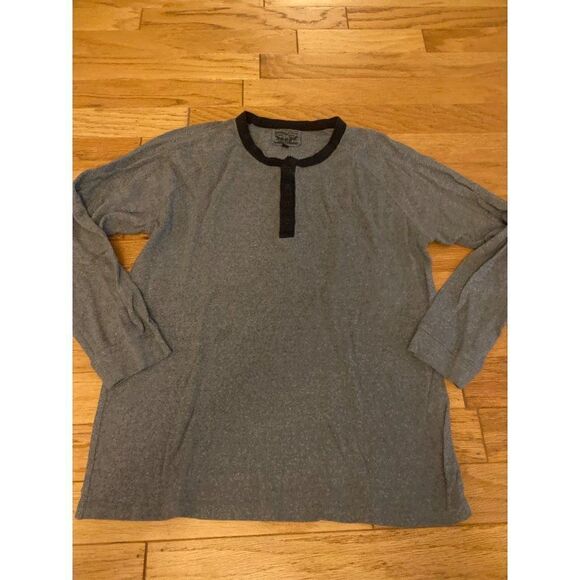 Levi's men's grey cotton knit long sleeve 1/4 button crew neck t-shirt size XL - Picture 1 of 8